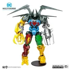 Fully assembled DC Multiverse Cyborg Superman (The Eradicator BAF) figure with large wings and mismatched parts.