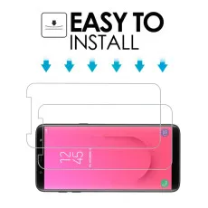 Samsung J8 Screen Protector UK Ultra Thin, Scratch Resistant, 9H Hardness, High Transparency, Dust-Free Tempered Glass - (2 Pack)