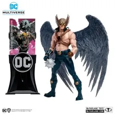 DC Multiverse Hawkman figure with large wings, a mace, and a collector edition display base..