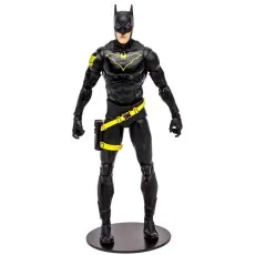Full front view of the DC Multiverse Jim Gordon as Batman figure in black and yellow uniform.
