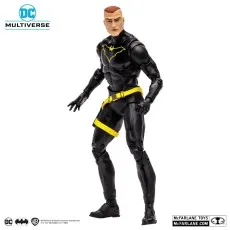 Jim Gordon as Batman action figure, unmasked, with a black suit and yellow belt.