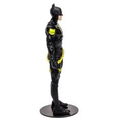 Side profile of the DC Multiverse Jim Gordon as Batman figure, showing the yellow shoulder symbol.