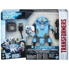 Transformers Allspark Tech Starter Pack Autobot Squeeks figure, power cube, and blaster in box.