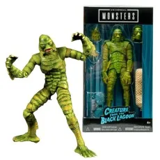 Creature from the Black Lagoon action figure, out of the box and posed, next to its Universal Monsters packaging.