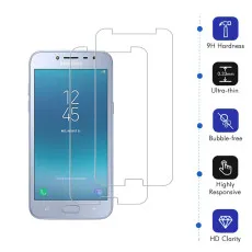 Samsung J3 2018 Screen Protector Oleophobic Coating, Crystal Clear, Ultra Thin Tempered Glass - (2 Pack)