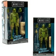 Two Universal Monsters action figures of the Creature from the Black Lagoon, sealed in their display boxes.