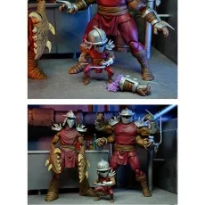 Two scenes with Shredder Clone action figures, showing various poses.