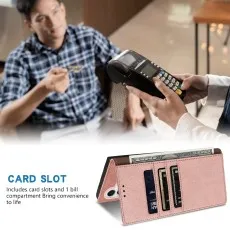 Image demonstrating the phone case 'STAND FEATURE' for hands-free viewing