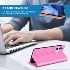 Image demonstrating the phone case 'STAND FEATURE' for hands-free viewing.