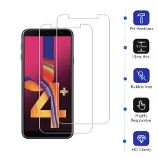 Samsung J4 Plus Screen Protector Crystal Clear, Ultra Thin, Scratch Resistant, 9H Hardness Tempered Glass - (2 Pack)