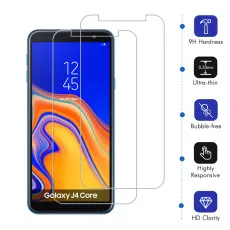 Samsung J4 Core Screen Protector Bubble Free Scratch Resistant, 9H Hardness, High Transparency, Dust-Free Tempered Glass - (2 Pack)