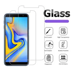 Samsung J6 Plus Screen Protector 2.5D Tempered Glass 9H Hardness, High Transparency, Dust-Free - (2 Pack)