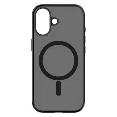 black translucent iPhone 17 case with a large cutout and MagSafe ring