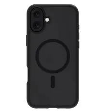 Close-up of a dark, rugged phone case featuring the MagSafe magnet circle.
