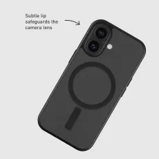 View of the case's camera cutout, showing the subtle lip that protects the lens.