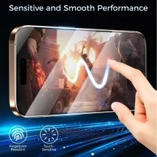 iPhone 16 Pro Max screen protector kit, highlighting application, touch, and fit