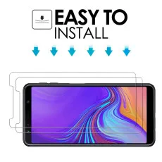 Samsung A7 2018 Screen Protector UK Bubble Free Tempered Glass - (2 Pack)