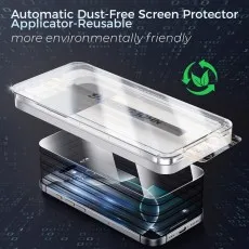 Tempered glass protector features bubble-free application, full edge coverage, and touch-sensitive performance