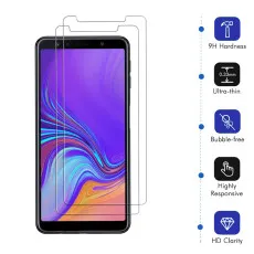 Samsung A7 2018 Screen Protector UK Bubble Free Tempered Glass - (2 Pack)