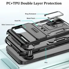 Black Pixel 9 case featuring a sliding lens cover for privacy and scratch protection