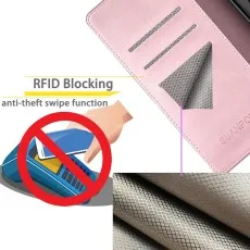 Samsung S25 FE case interior with RFID Blocking technology for secure card storage.