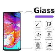 Samsung A70 Screen Protector Bubble Clear Tempered Glass Scratch Resistant- (2 Pack)
