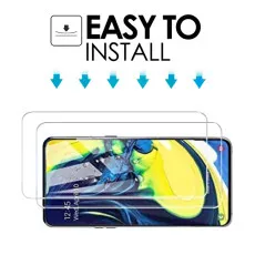 Screen Protector For Samsung A80 Crystal Clear Tempered Glass For SM-A805F SM-A8050 - (2 Pack)
