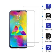 Screen Protector For Samsung M20 Tempered Glass Scratch Resistant, 9H Hardness, High Transparency, Dust-Free - (2 Pack)