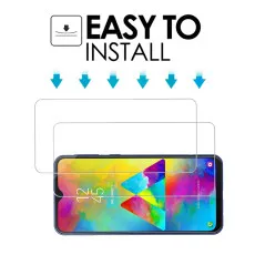 Screen Protector For Samsung M20 Tempered Glass Scratch Resistant, 9H Hardness, High Transparency, Dust-Free - (2 Pack)