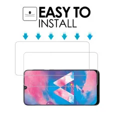 Screen Protector for Samsung M30 Tempered Glass Scratch Resistant, 9H Hardness, High Transparency - (2 Pack)
