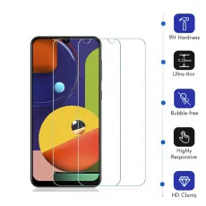 Samsung A50s Screen Protector Bubble Free 9H Tempered Glass - (2 Pack)