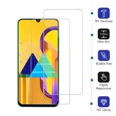 Tempered Glass For Samsung M30s Screen Protector Ultra Thin, Scratch Resistant, 9H Hardness, High Transparency Case Friendly - (2 Pack)