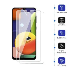 Samsung A70s Screen Protector Crystal Clear Tempered Glass- (2 Pack)