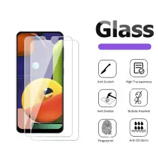 Samsung A70s Screen Protector Crystal Clear Tempered Glass- (2 Pack)