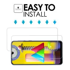 Samsung M31 Tempered Glass Screen Protector Crystal Clear, Ultra Thin, Scratch Resistant - (2 Pack)
