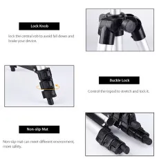 Adjustable Aluminium Phone Tripod Stand with Holder & Bag - Capture Perfect Shots
