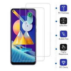 Samsung M11 Tempered Glass Screen Protector Case Friendly Scratch Resistant, 9H Hardness, High Transparency - (2 Pack)