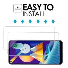 Samsung M11 Tempered Glass Screen Protector Case Friendly Scratch Resistant, 9H Hardness, High Transparency - (2 Pack)