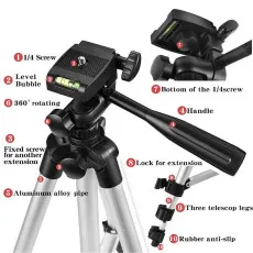 Adjustable Aluminium Phone Tripod Stand with Holder & Bag - Capture Perfect Shots