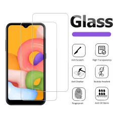 Screen Protector For Samsung M01 Tempered Glass Oleophobic Coating, Crystal Clear, Ultra Thin, Scratch Resistant Bubble Free - (2 Pack)