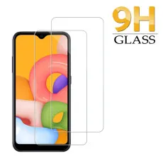 Screen Protector For Samsung M01 Tempered Glass Oleophobic Coating, Crystal Clear, Ultra Thin, Scratch Resistant Bubble Free - (2 Pack)