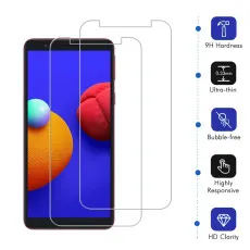 Samsung M01 Core Screen Protector Case Friendly Tempered Glass Crystal Clear, Ultra Thin, Scratch Resistant - (2 Pack)