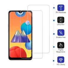Samsung M01s Screen Protector Bubble Free Tempered Glass Ultra Thin - (2 Pack)