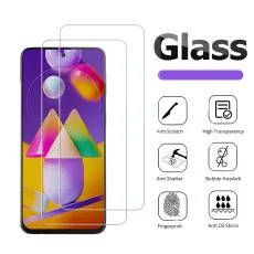 Screen Protector For Samsung M31s Tempered Glass Crystal Clear, Ultra Thin, Scratch Resistant - (2 Pack)