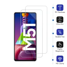 Screen Protector for Samsung M51 Tempered Glass Ultra Thin, Scratch Resistant, 9H Hardness - (2 Pack)