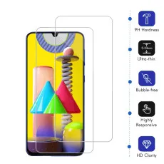 Screen Protector for Samsung M31 Prime Tempered Glass UK Oleophobic Coating, Crystal Clear, Ultra Thin - (2 Pack)