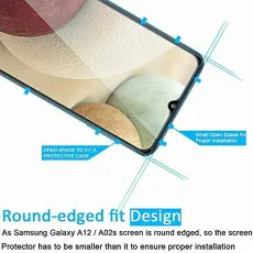 Samsung A02s Screen Protector Bubble Free Clear Tempered Glass (2 Pack)