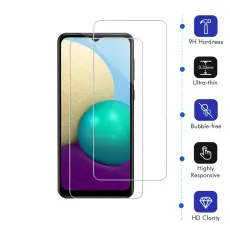 Samsung M02 Screen Protector Crystal Clear, Ultra Thin, Scratch Resistant Tempered Glass - (2 Pack)