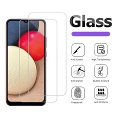 Screen Protector for Samsung M02s Tempered Glass Scratch Resistant, 9H Hardness, High Transparency, Dust-Free - (2 Pack)