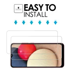 Screen Protector for Samsung M02s Tempered Glass Scratch Resistant, 9H Hardness, High Transparency, Dust-Free - (2 Pack)